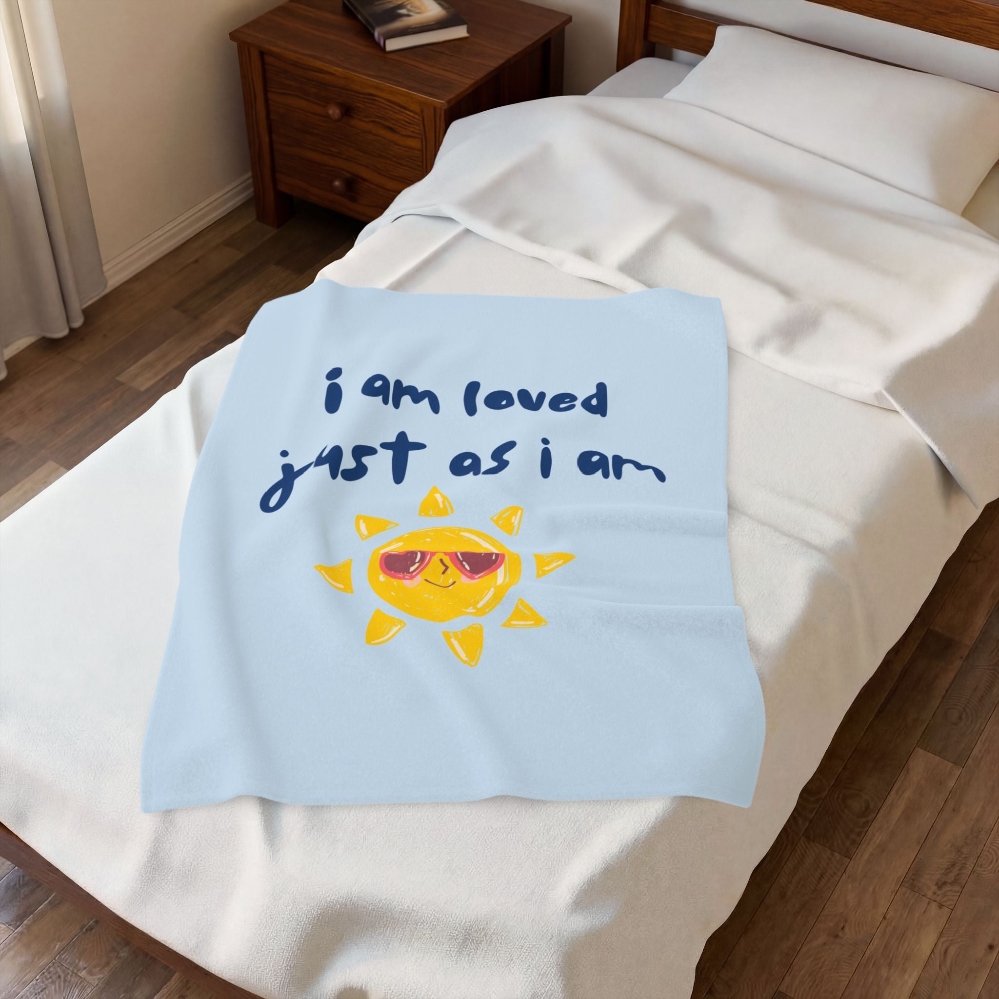 Kids Throw Blanket - I am Loved - Blue