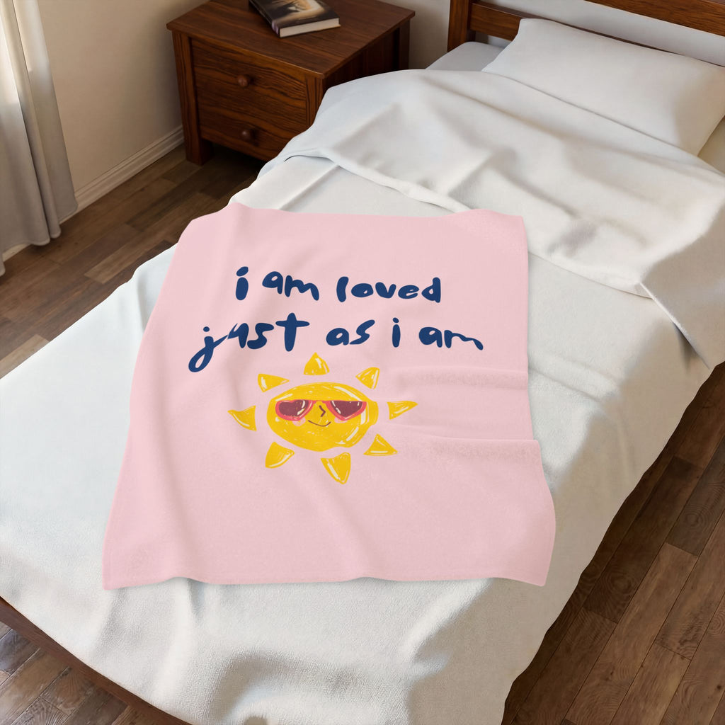 Kids Throw Blanket - I am Loved - Pink