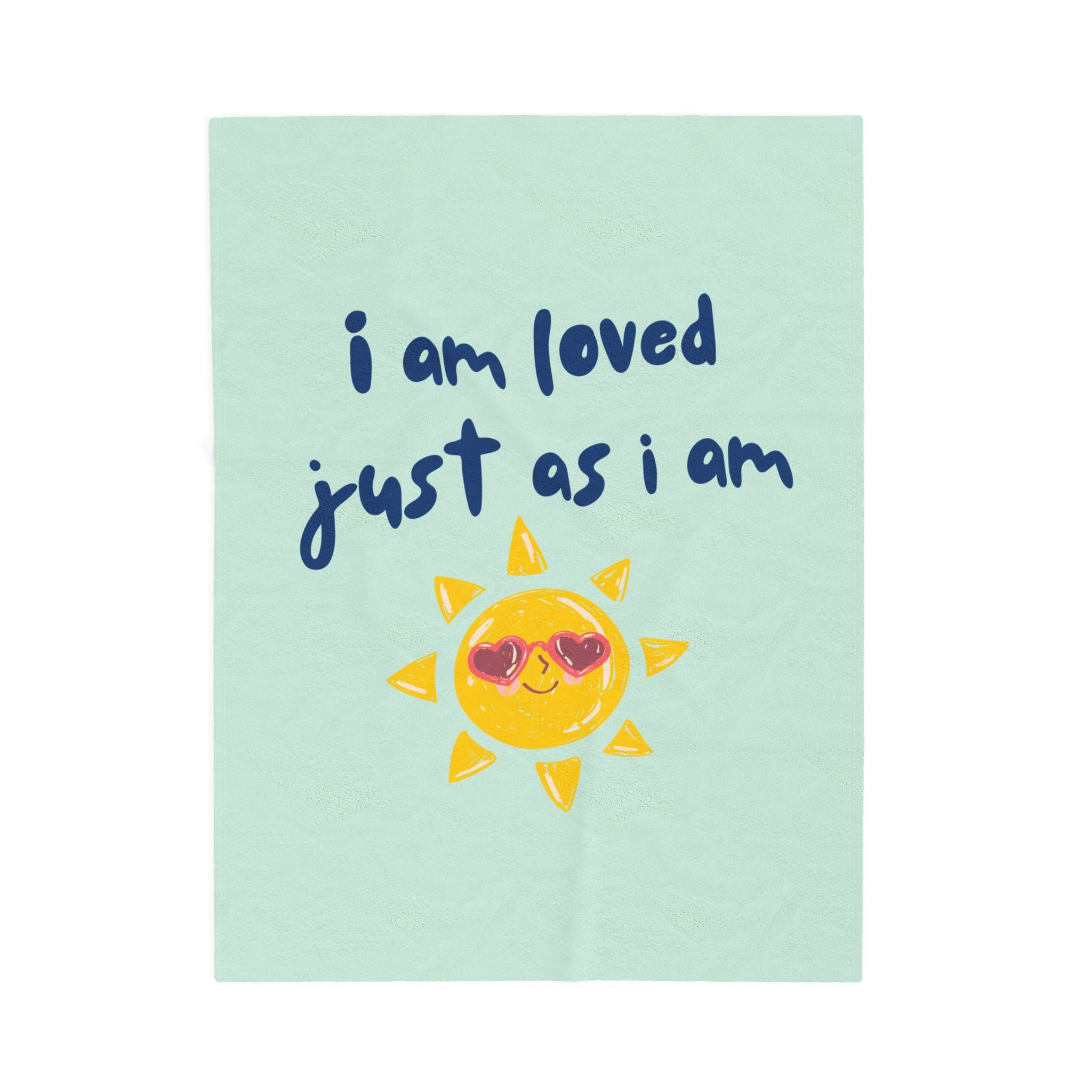 Kids Throw Blanket - I am Loved - Mint