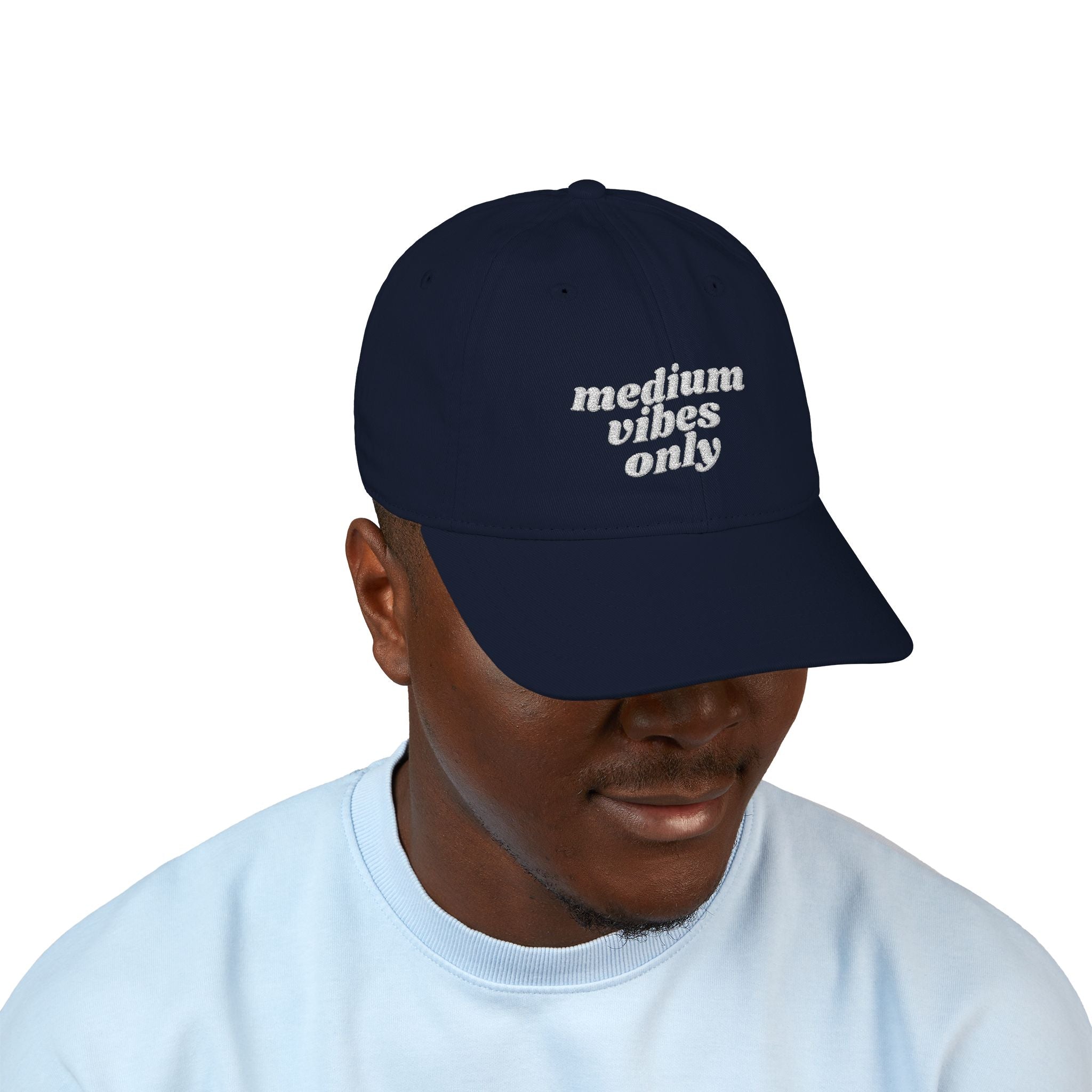 The Saucy Lids - "Medium Vibes Only" Organic Baseball Cap - Embroidered