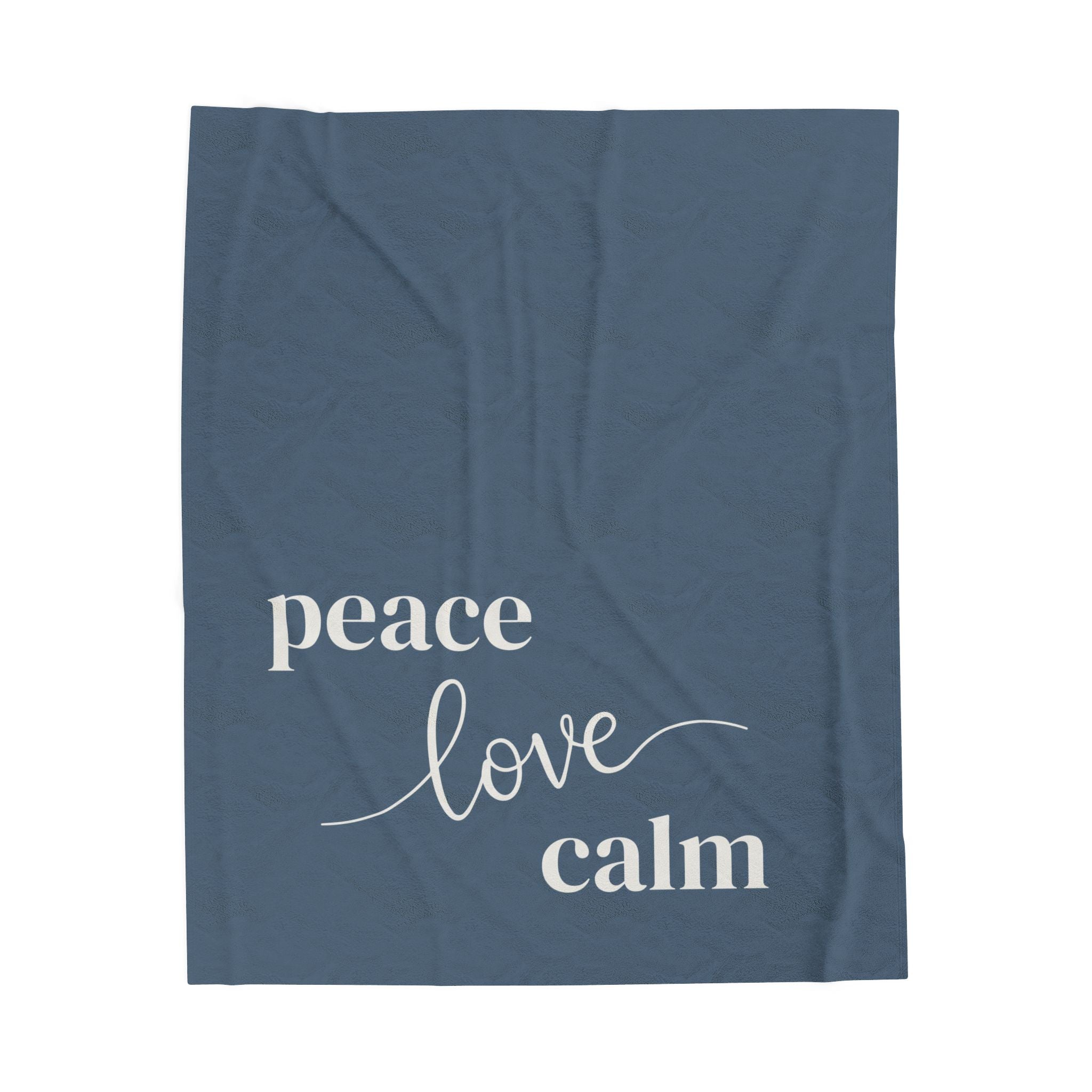 Throw Blanket - Peace Love Calm - Blue Fusion