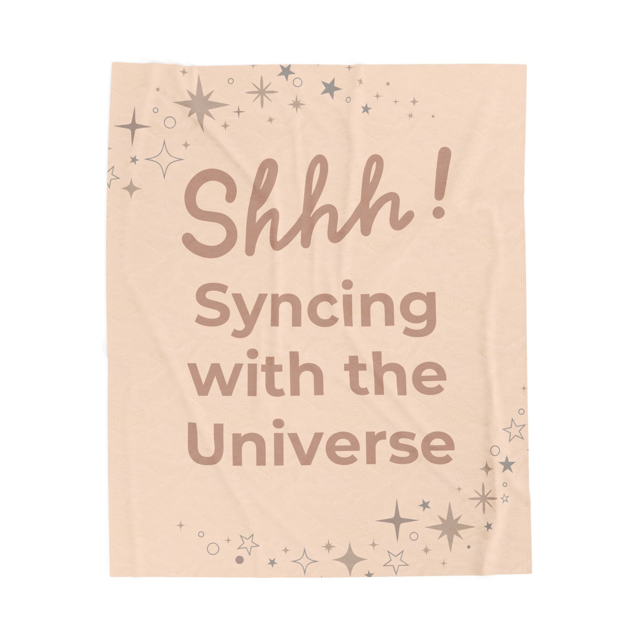 Throw Blanket - Syncing with the Universe - Creamy Peach