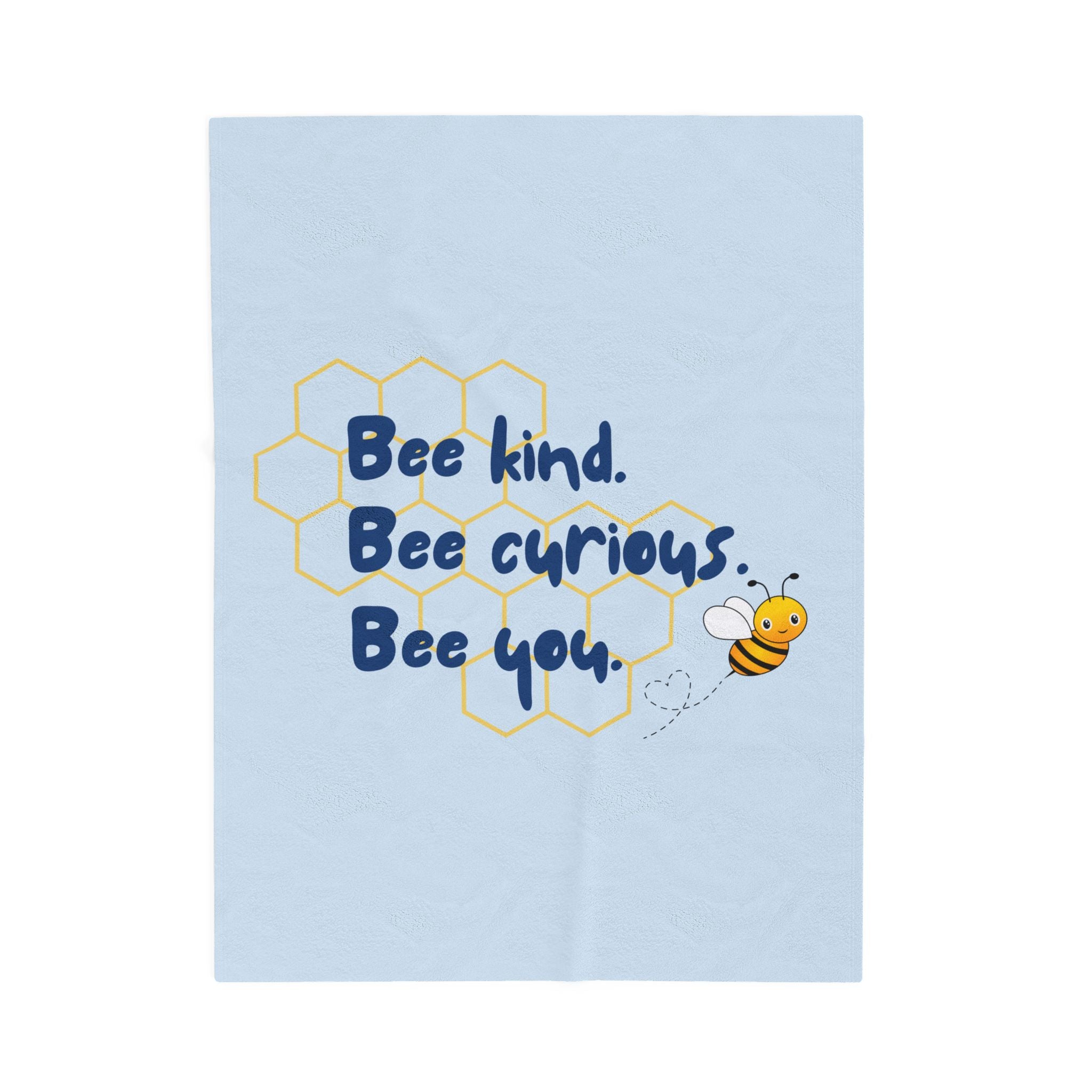 Kids Throw Blanket - Bee You - Blue