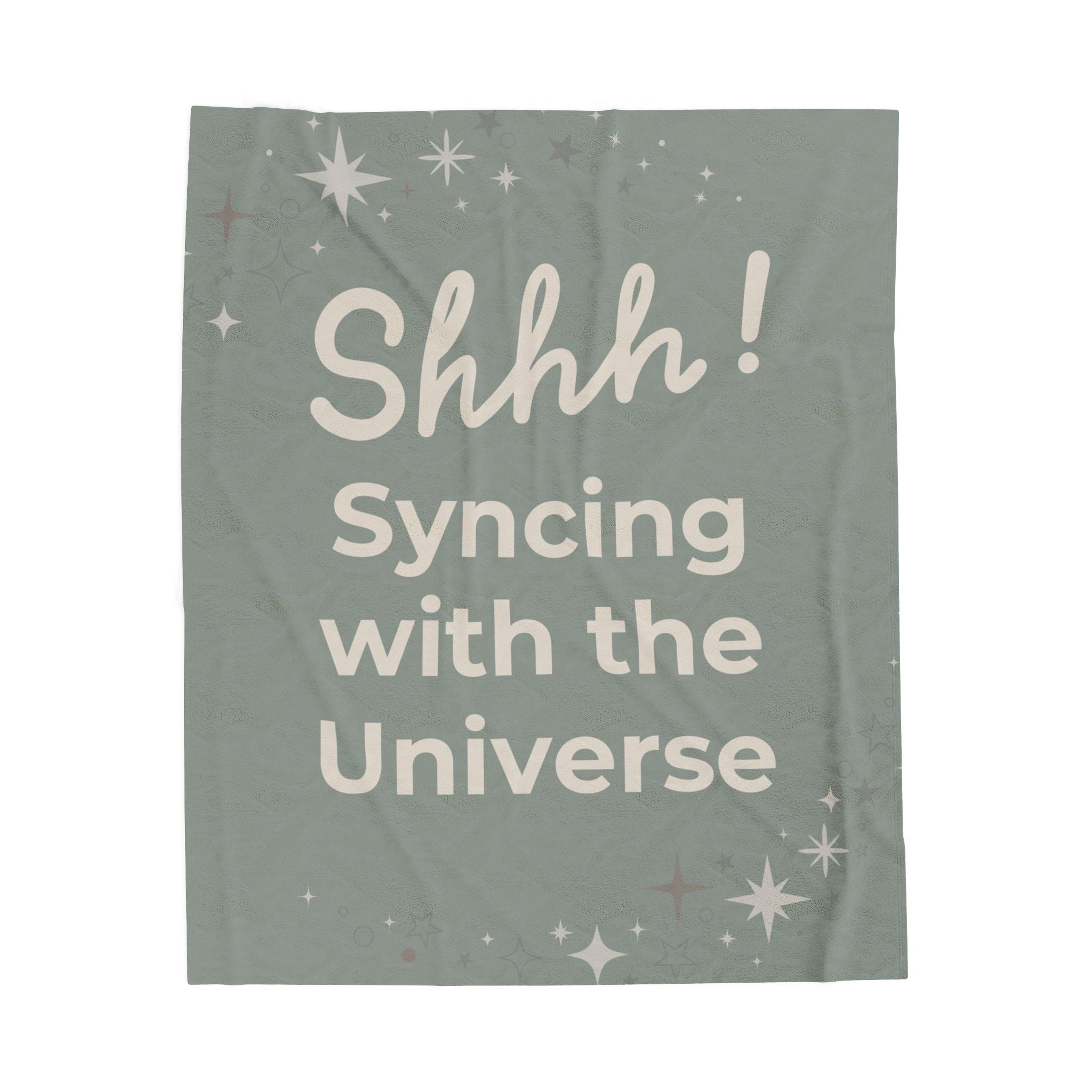 Throw Blanket - Syncing with the Universe - Misty Sage