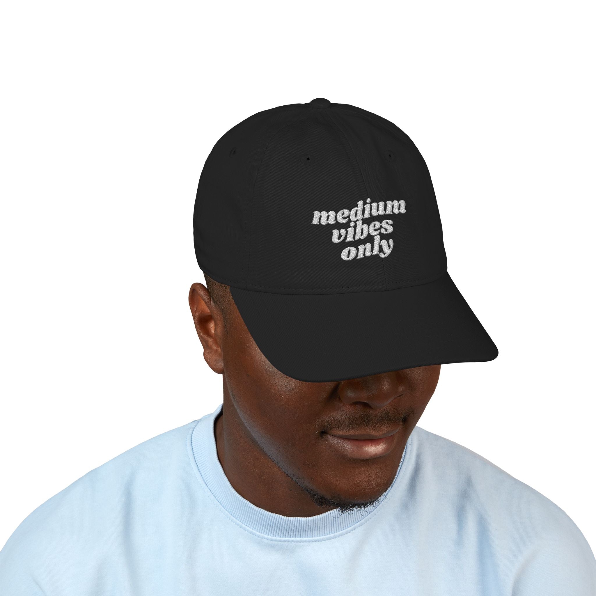 The Saucy Lids - "Medium Vibes Only" Organic Baseball Cap - Embroidered