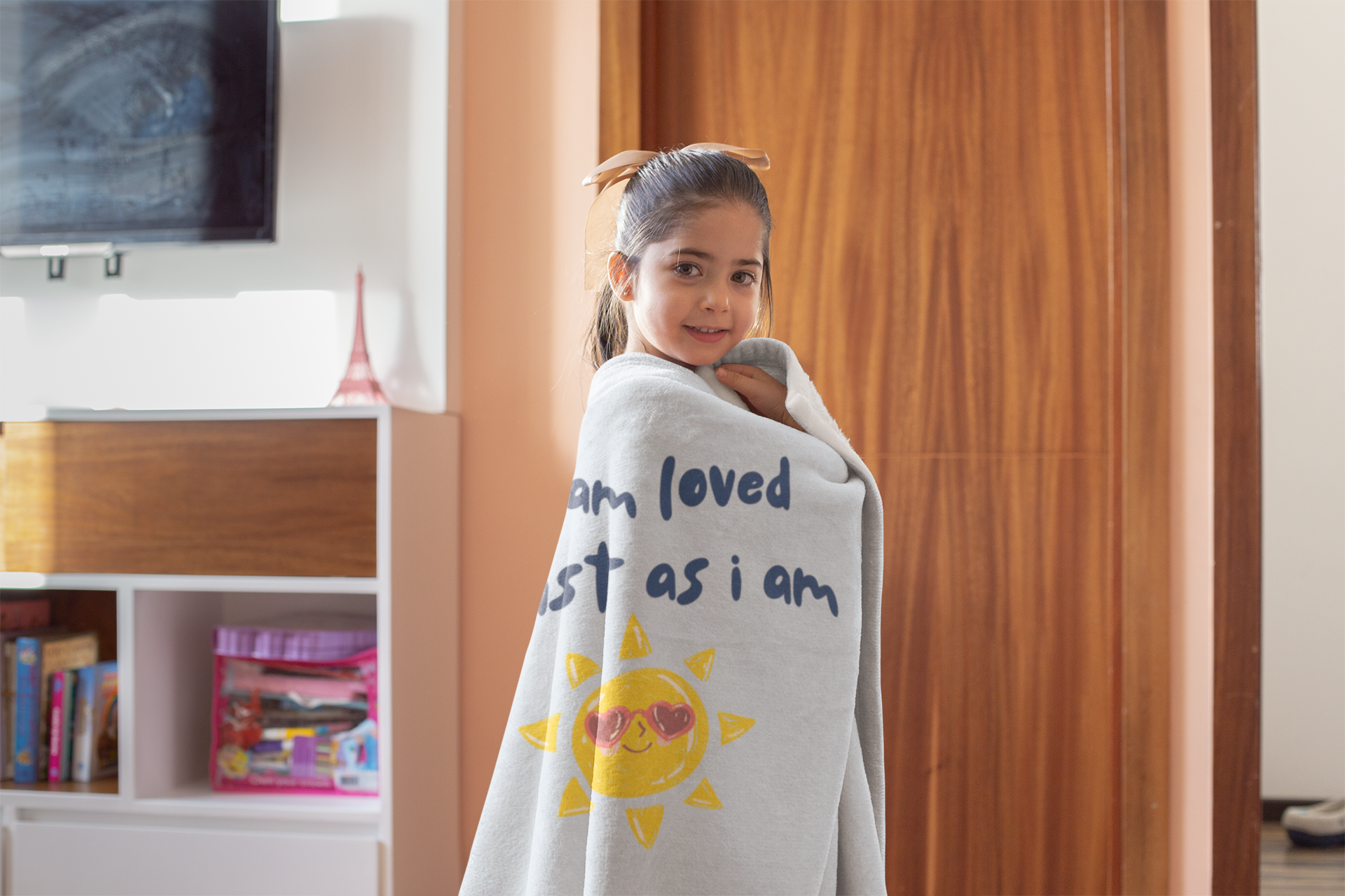 Kids Throw Blanket - I am Loved - Blue