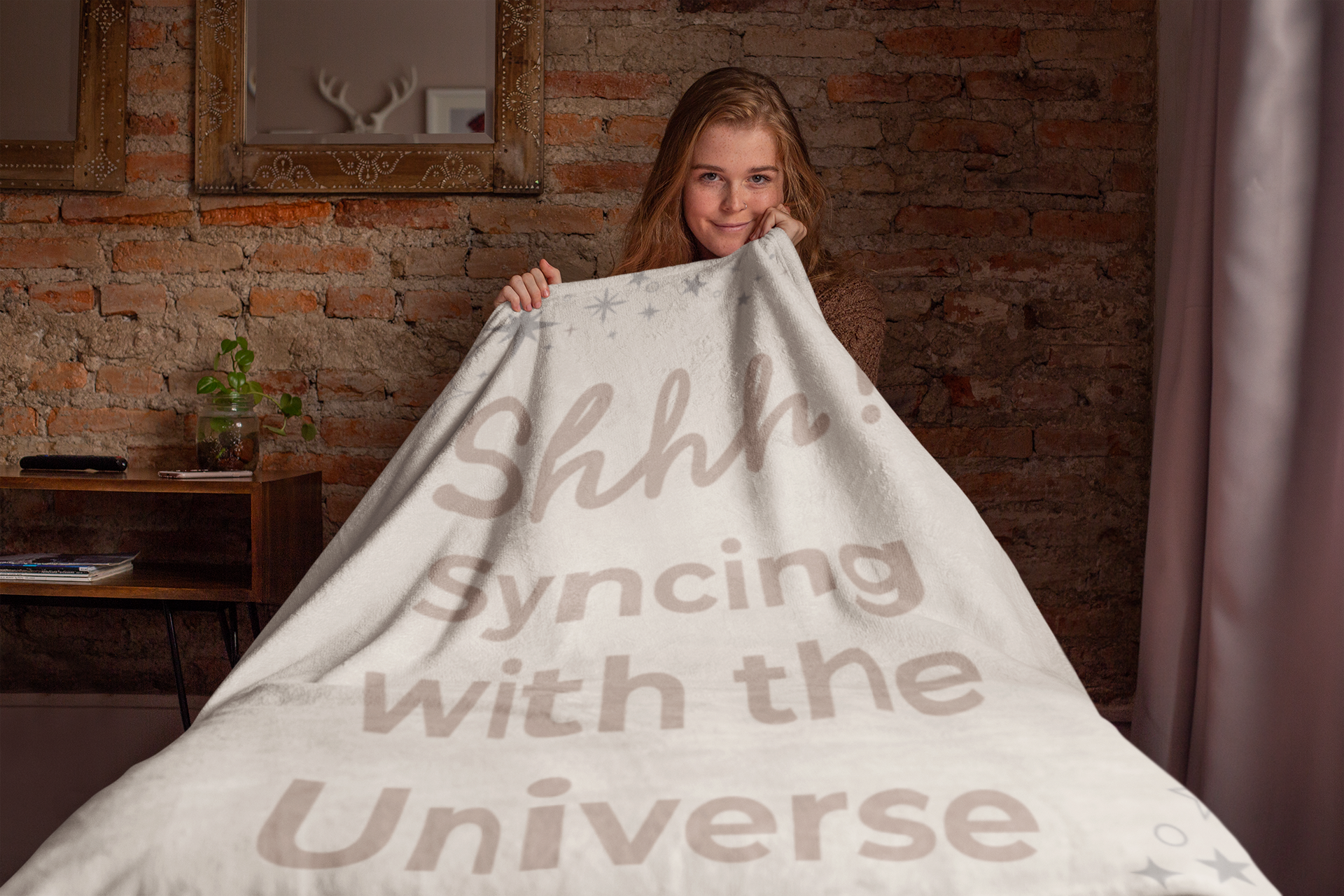 Throw Blanket - Syncing with the Universe - Soft Sand