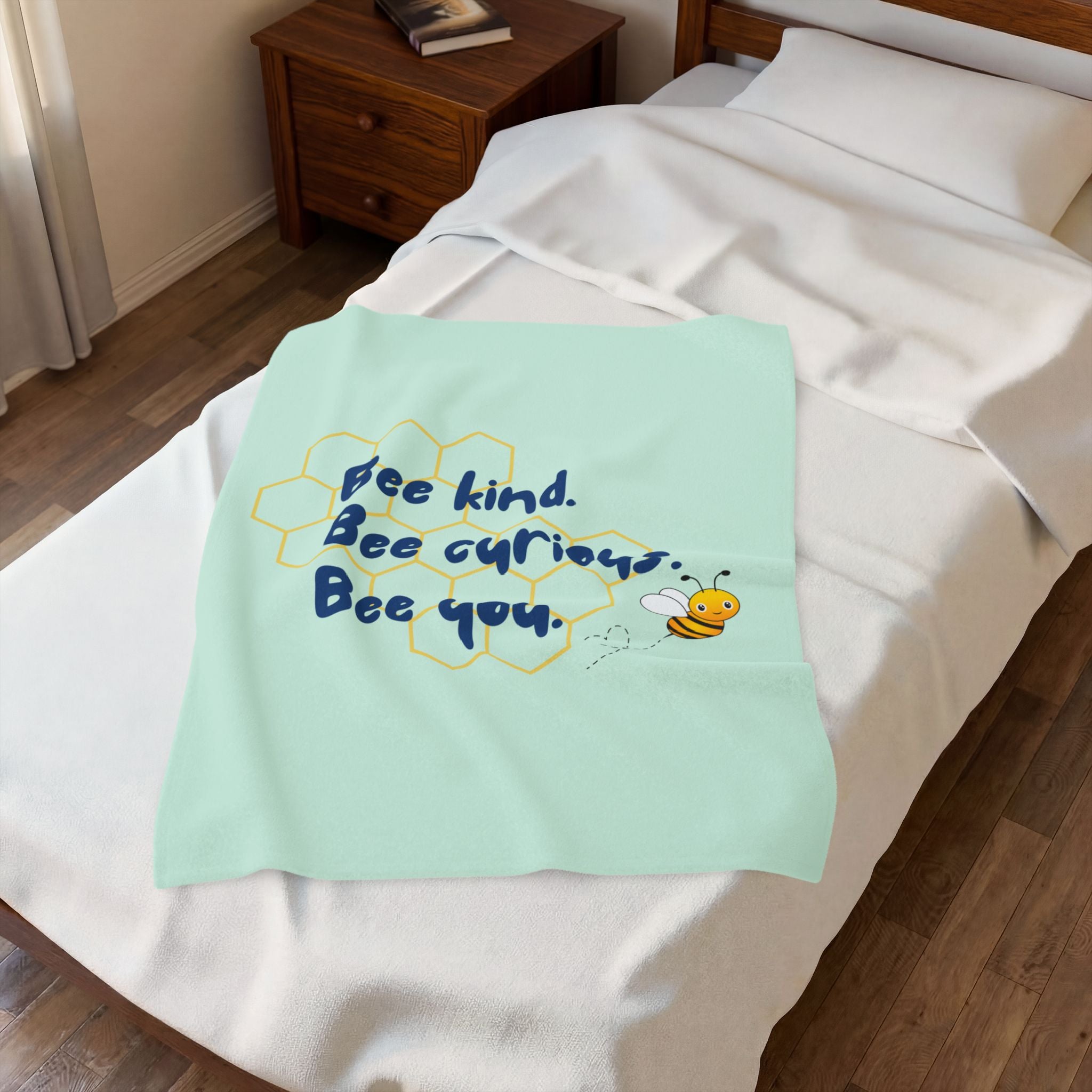 Kids Blanket - "Bee You" - Mint
