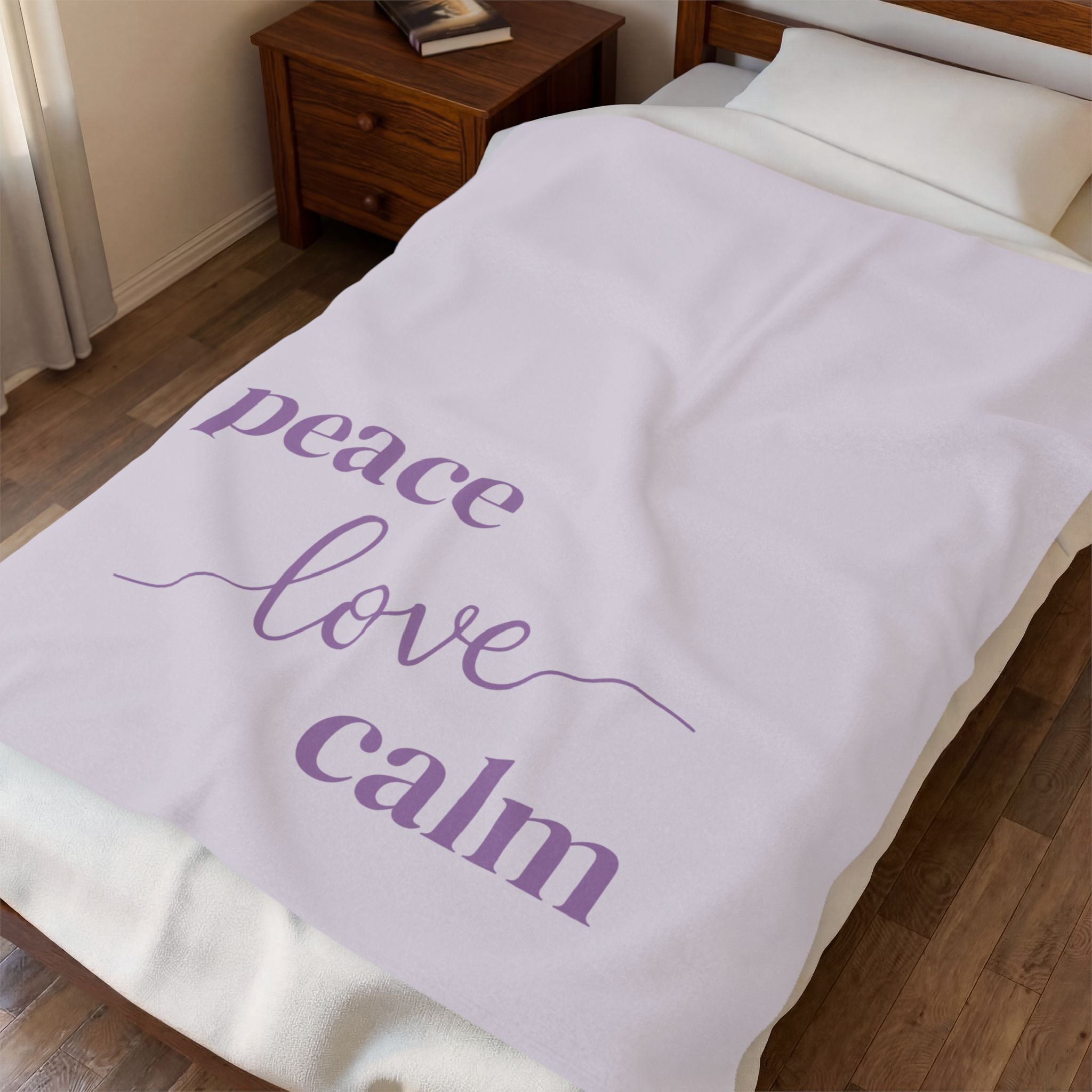 Throw Blanket - Peace Love Calm - Orchid Tint