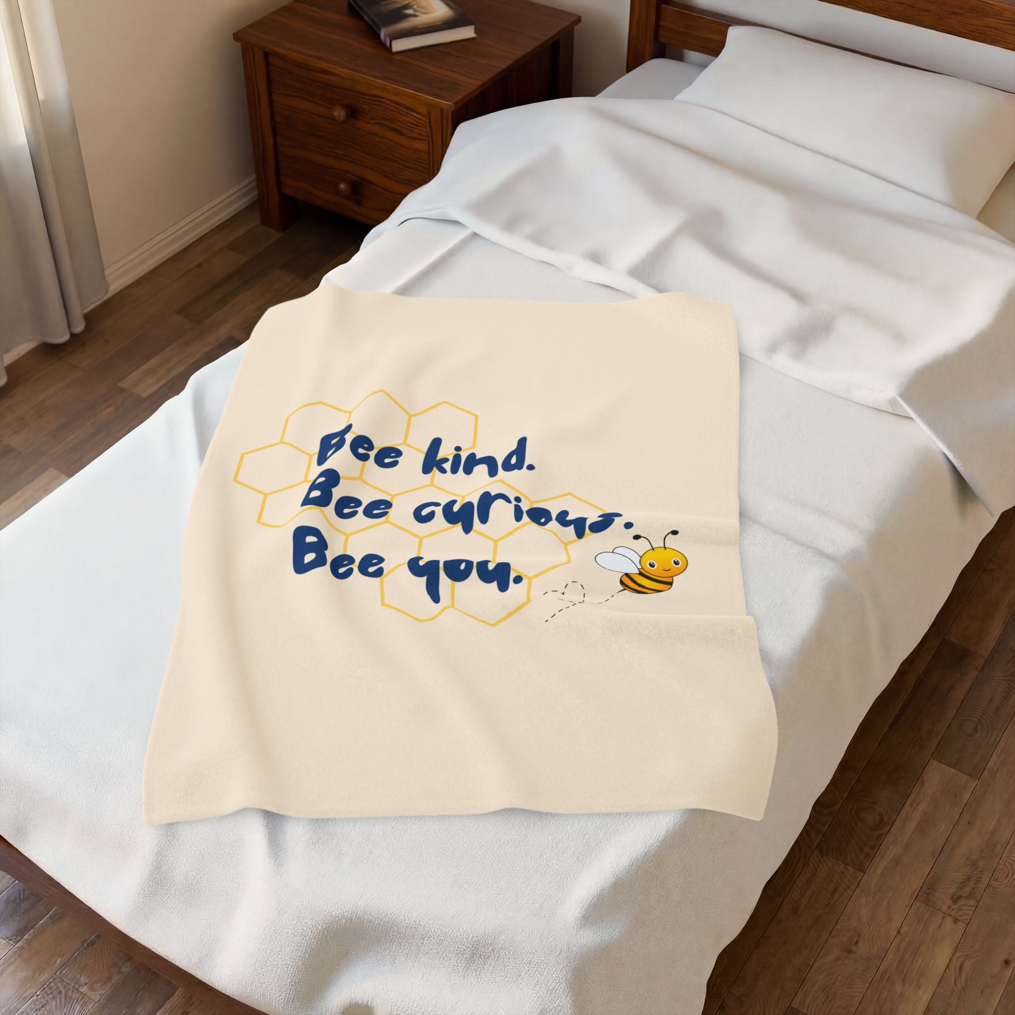 Kids Throw Blanket - Bee You - Peach